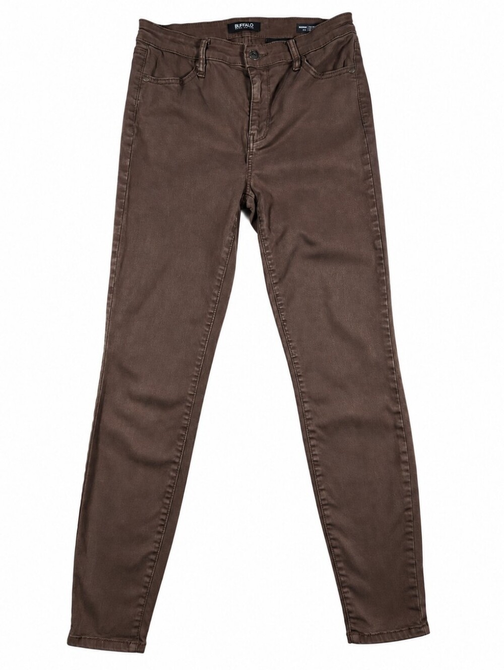 Buffalo David Bitton Hanna High Rise Skinny Pants Brown Tencel Stretch 4/27